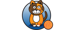 Cartoon cat logo for Calico, an egress gateway solution, with a ball of yarn