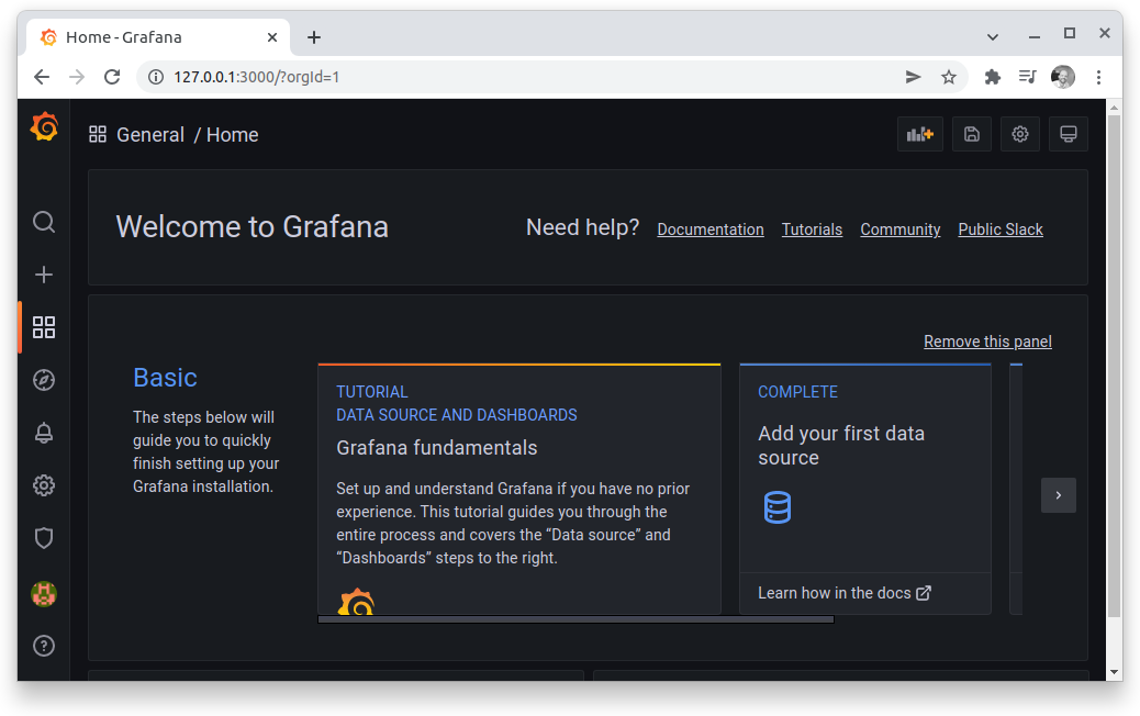 Screenshot showing a Grafana Dashboard