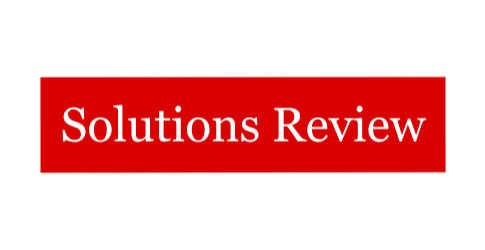 "Solutions Review" on a red background.