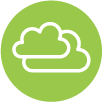 Cloud workload icon.
