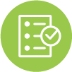 Checklist icon with a checkmark.