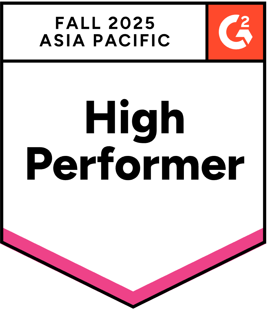 G2 High Performer badge for Fall 2025 Asia Pacific.