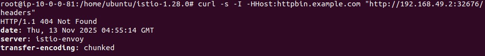curl output showing HTTP 404 Not Found for undefined path
