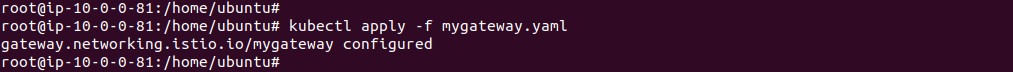 Output of updating the gateway for multiple TLS hosts