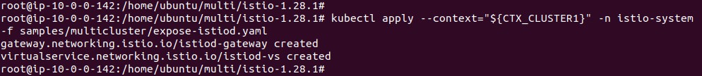 Output of exposing istiod through the east-west gateway